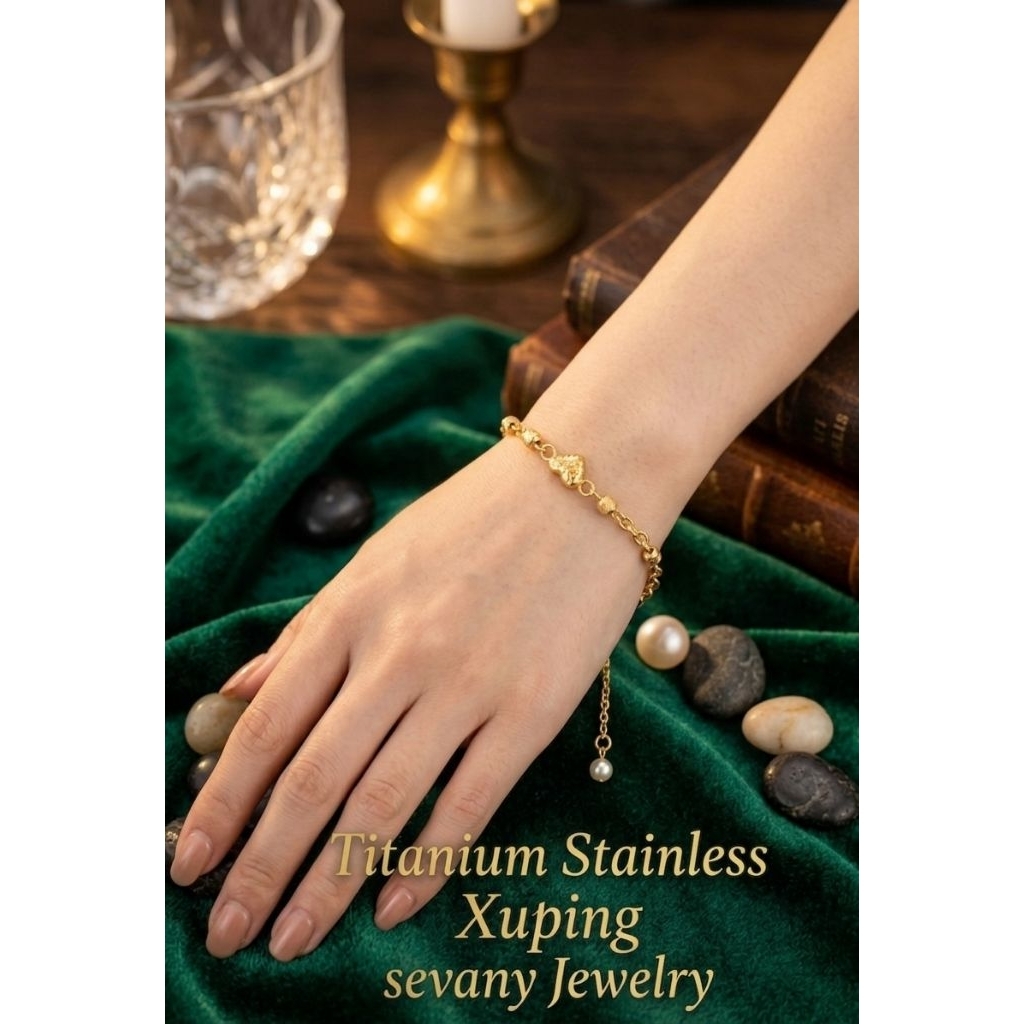Gelang tangan Serut Xuping titanium