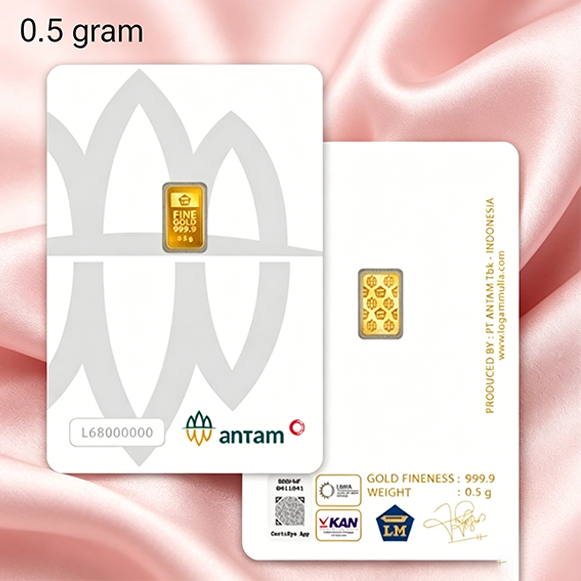 Emas Antam Logam Mulia 0,5gr Original   Bukti Transaksi TersediaLogam Mulia Emas Barang mewah Hadiah