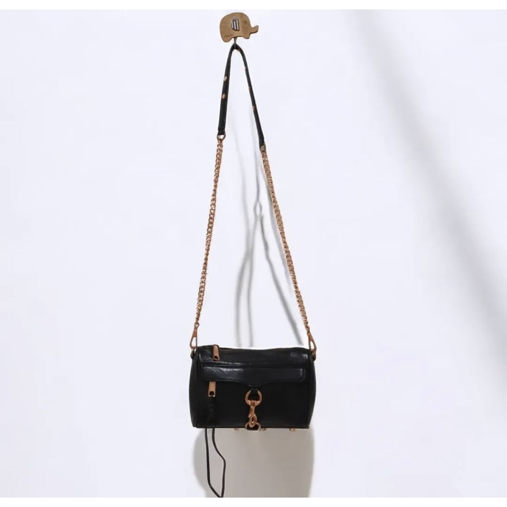 Rebecca Minkoff Mini M.A.C Black Full Genuine Leather Crossbody Bag Original