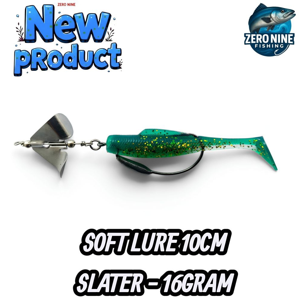 SOFT LURE 10CM SLATER PROPELER. BERAT 16GRAM..UMPAN CASTING