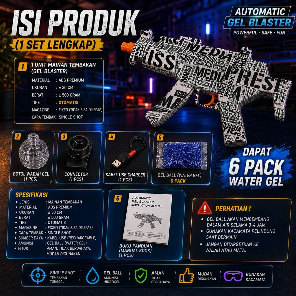 Toyz90 Mainan pistol Gel Ball / Mainan Water Gel Tembakan / mainan soft gun tembak pistol / pistol j