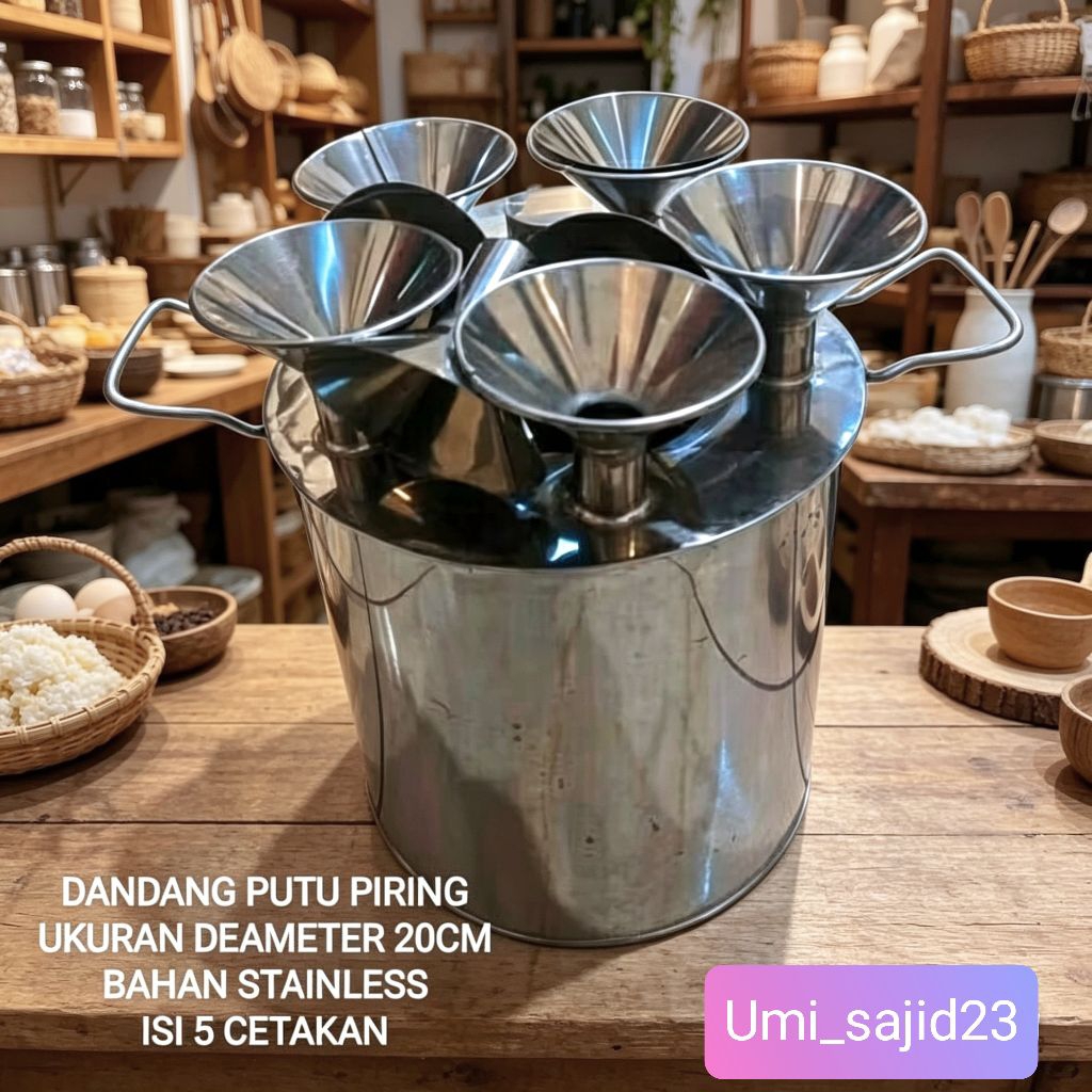 DANDANG/CETAKAN KUE PUTU PIRING/PUTU PISANG MALAYSIA UKURAN DM 20X25CM
