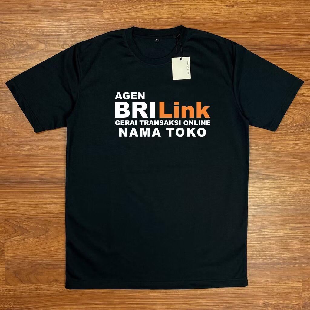 Baju Kaos BRILINK AGEN BY BRI BISA REQ NAMA AGEN ATASAN BAJU BANK dewasa atasan PRIA DAN WANITA /kao