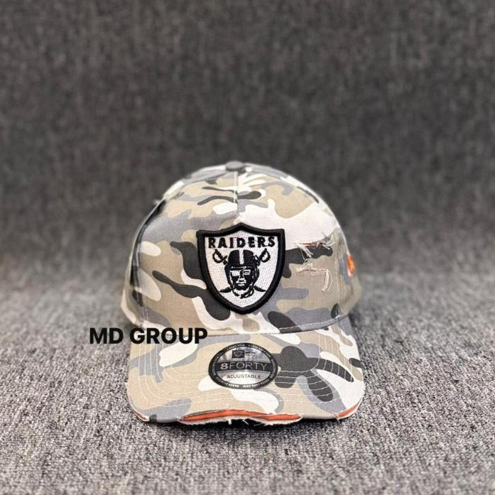 Topi Baseball Camo Loreng Motif Bordir RAIDERS 1115-Topi Kasual Unisex Katun Premium COD