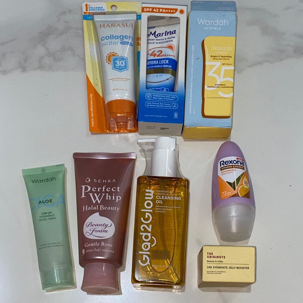 NEW! Sunscreen Serum Wardah UV Shield Bright-c Hydrating Hanasui Collagen Water Marina Expert White 