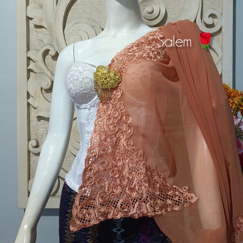 KAIN KEBAYA SUTRA CREPE BORDIR MOTIF kerawang // KEBAYA SIFON BALI