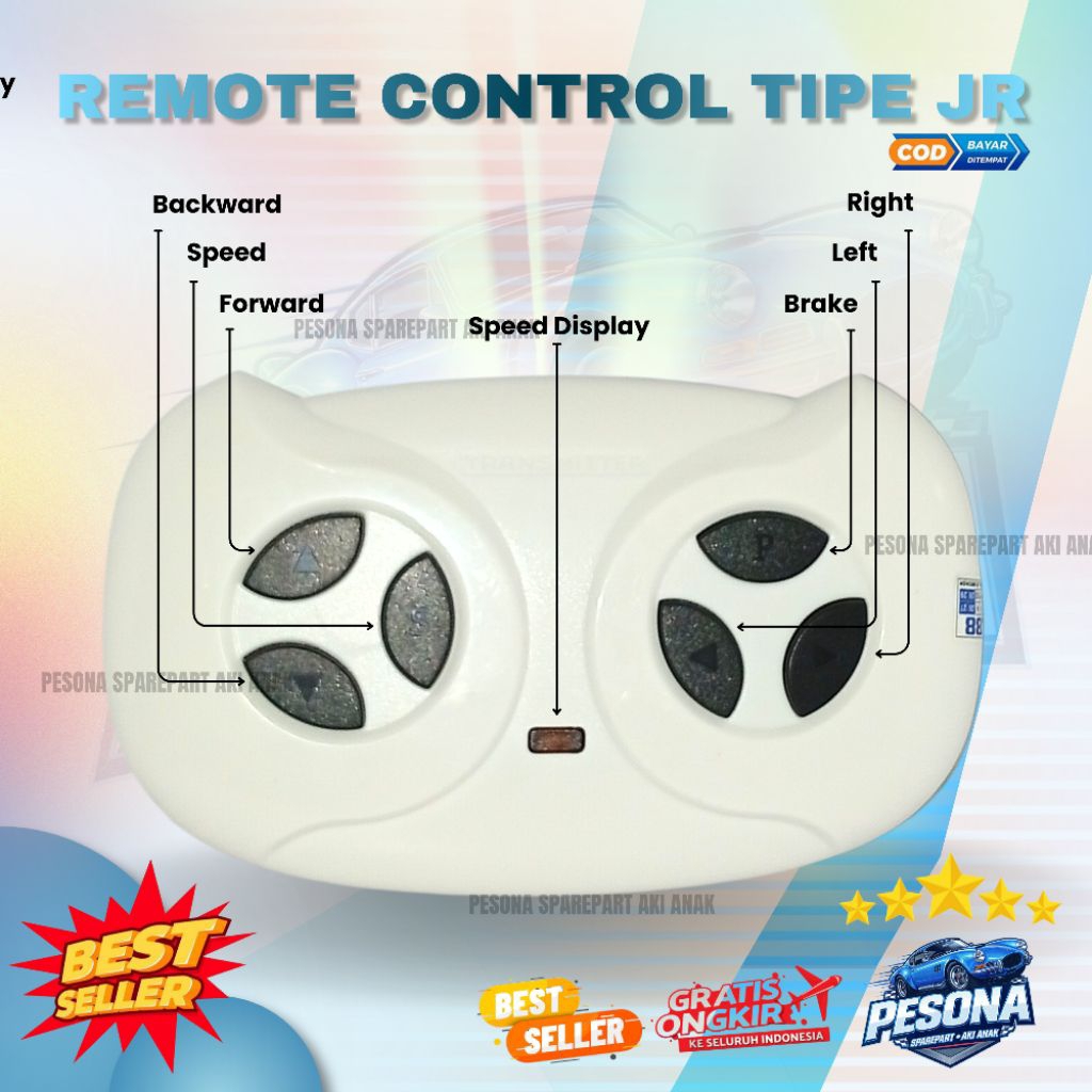 REMOTE CONTROL JR PUTIH JR1602FCC MOBIL AKI ANAK REMOT JR ALL SERIES PLIKO YUKITA PMB MINI SPEEDS VO