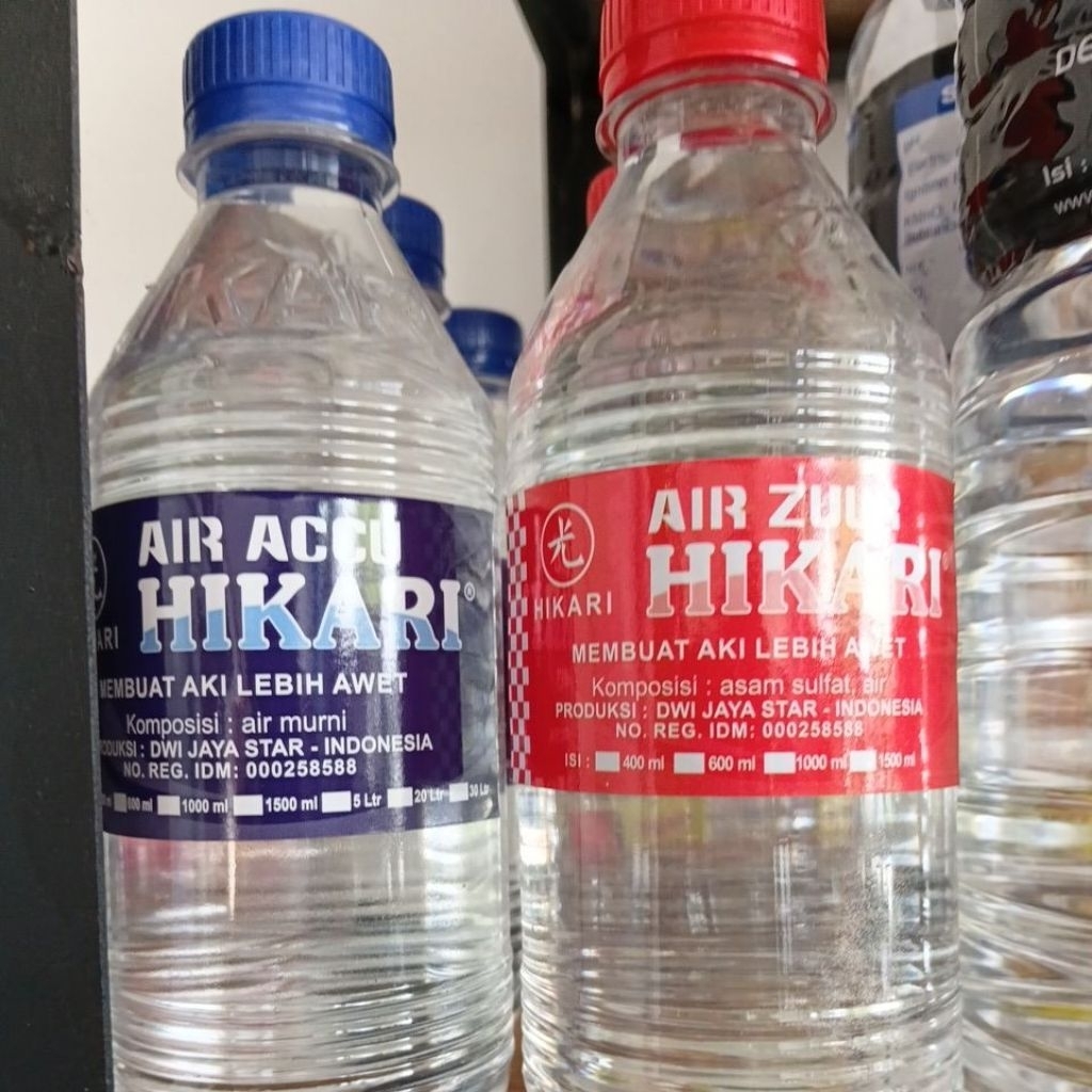 AIR AKI HIKARI 400ML , Air accu biru dan Air zuur Merah
