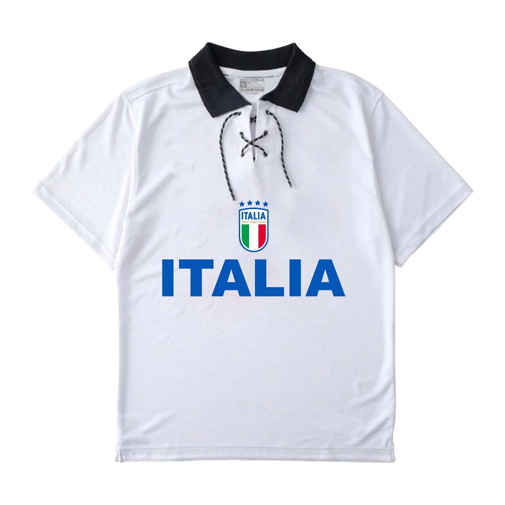 DEVVOGUE Jersey Vintage Retro Italia Gli Azzuri