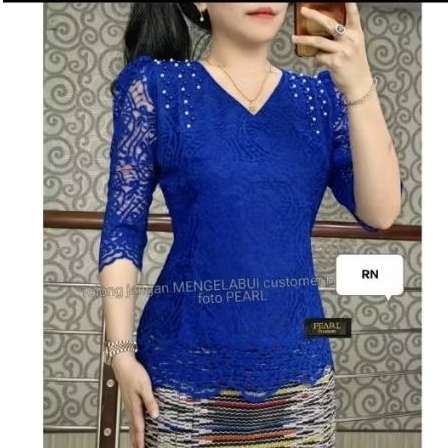 Atasan Baju Pesta Elegan  Model V neck serut/ Baju acara tradisional dan formal seragam