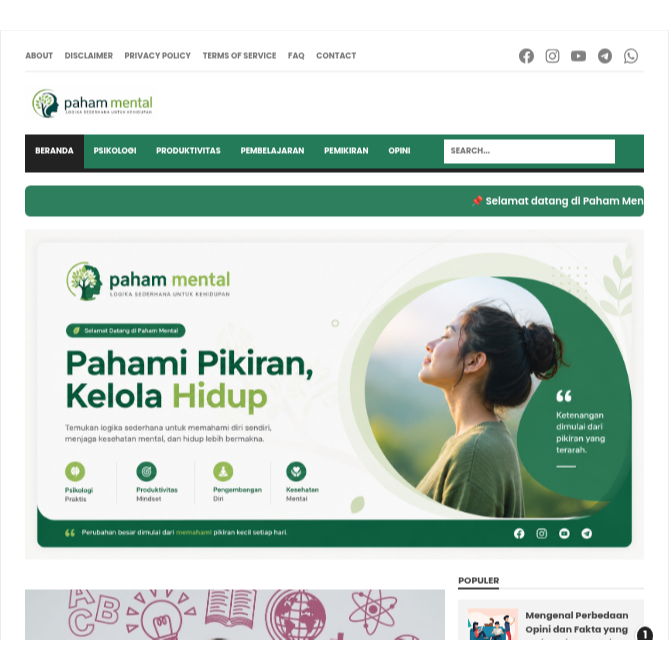 Jual Blog Niche Psikologi & Self-Improvement Siap Pakai