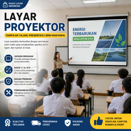 Layar Proyektor Portable HD Premium untuk Nonton dan Presentasi