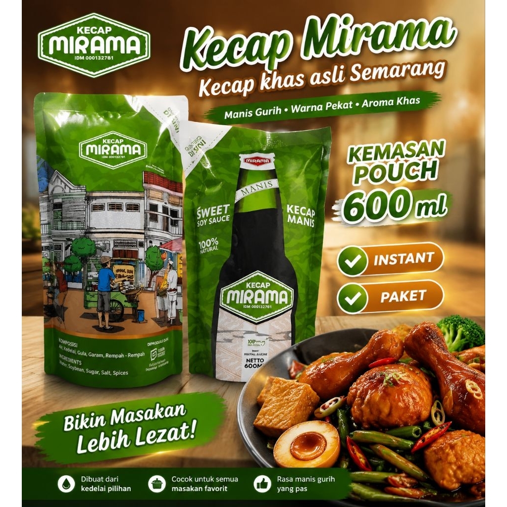 kecap mirama asli kecap semarang kemasan pouch 600ml kecap asli semarang