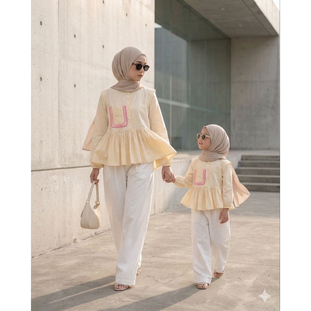 Baju Atasan Wanita Ibu & Anak Blouse Katun Casual Cantik Trendy Kekinian