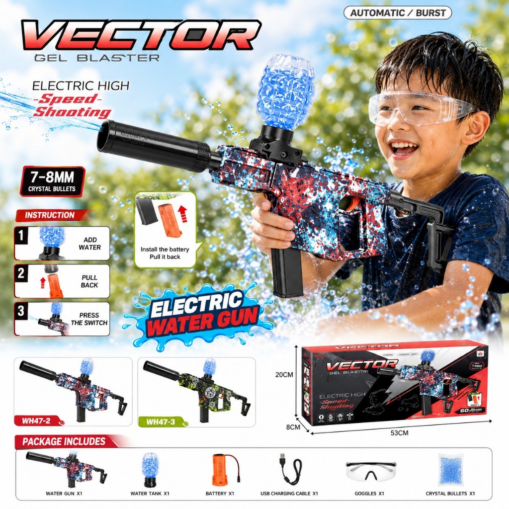 DW TOYS - Mainan Anak Water Gel Blaster Seru VECTOR Automatic Electric High Speed