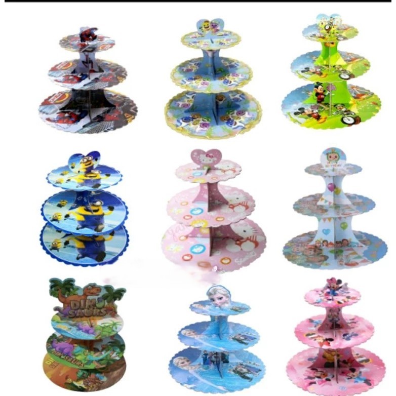 Stand cup cake 3 tier karakter