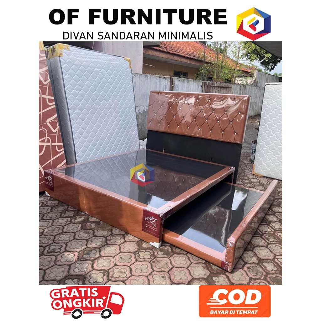 Divan Sandaran Sorong Tempat Tidur Minimalis - Ukuran 90x200, 120x200, 140x200, 160x200,180x200, 200