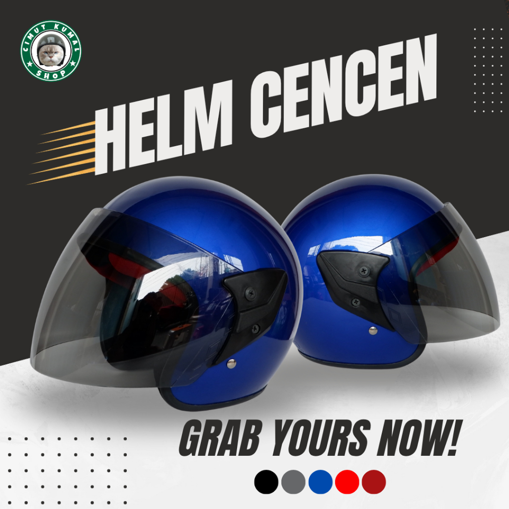 Helm Cencen Cop Remaja Dewasa SNI Polos Glossy Half Face Laki Laki Perempuan Cewe Cowo Helm Remaja P