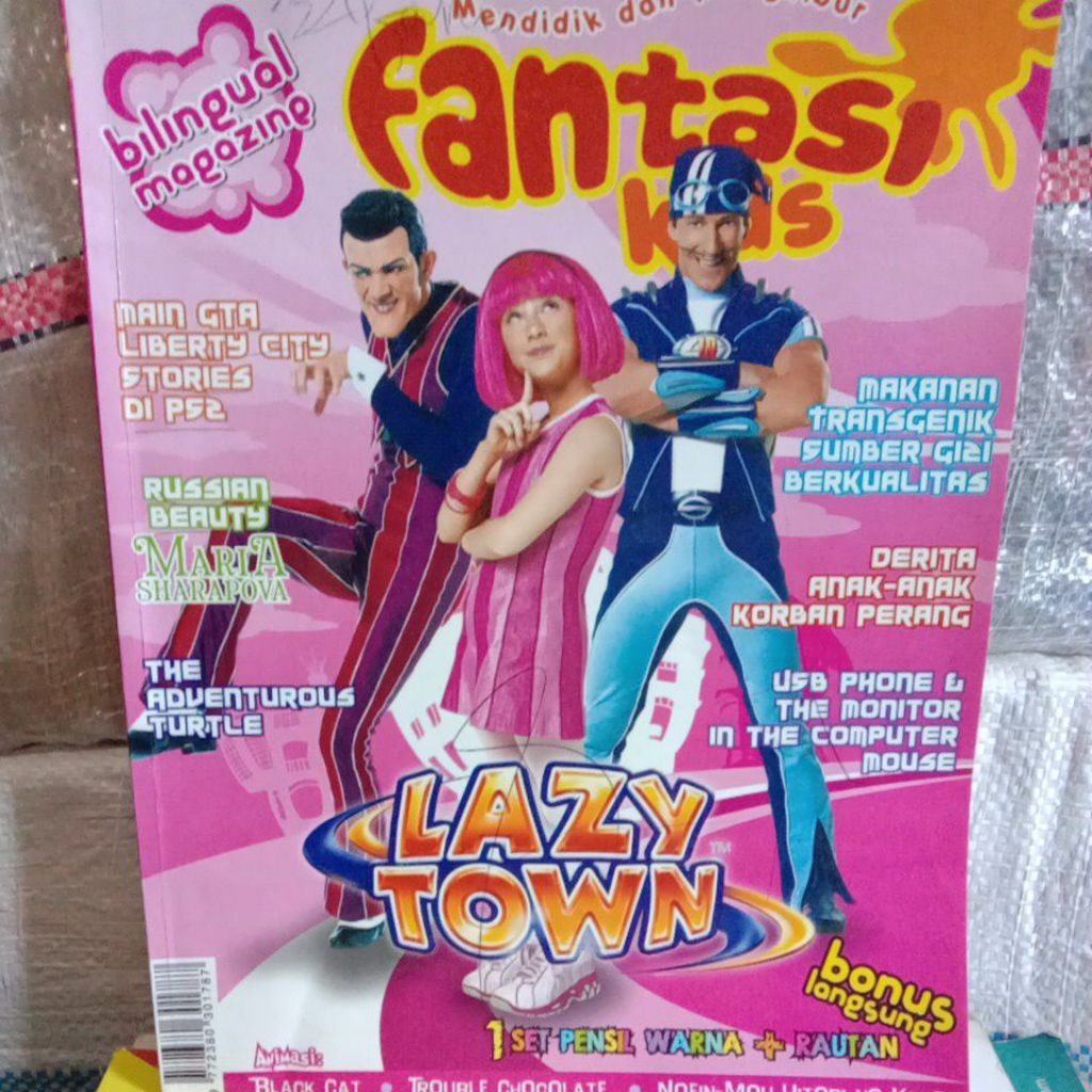 Fantasi Kids majalah cerita anak2 Lazy Town