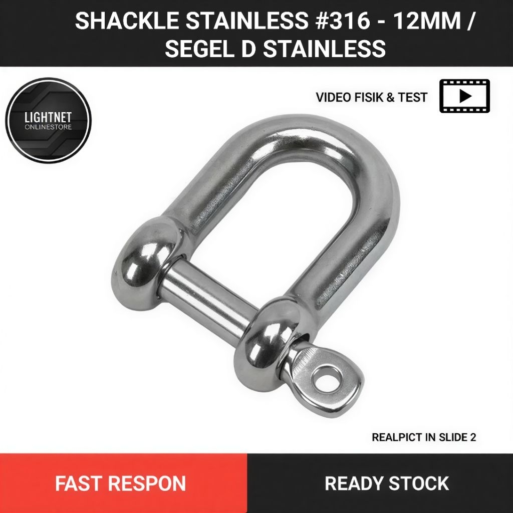 Shackle Stainless #316 - 12mm / Segel D Stainless