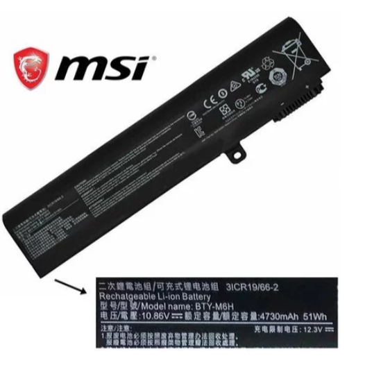 Baterai battery batre BTY-M6H MSI ms-16j9 ms-16j2 ms-16p3 ms-17c6 ms-1793 ms-1795 MSI GE62  MSI GE62