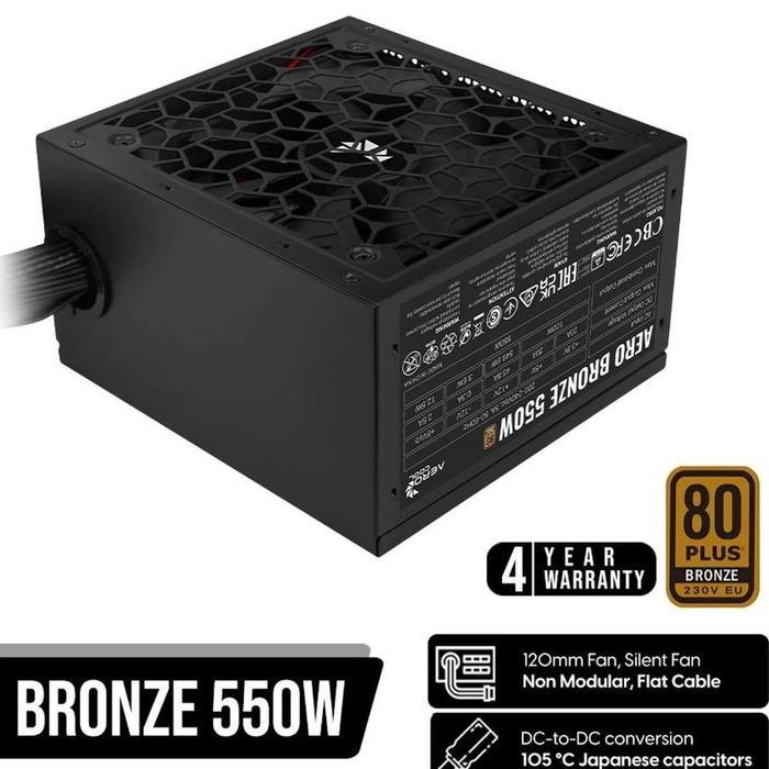 Aerocool LUX 550W PSU Power Supply 80+ Bronze