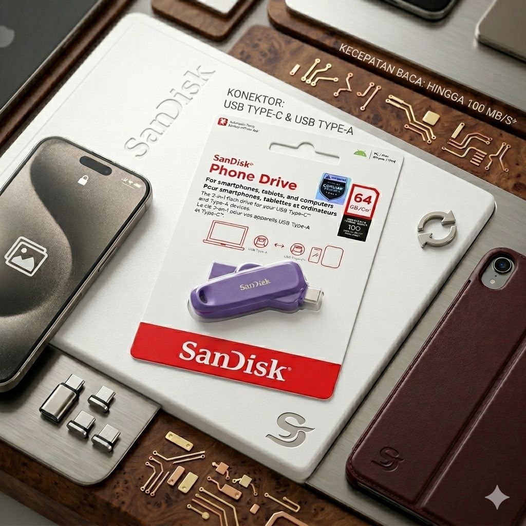 Sandisk OTG & USB (Type A & Type C) 64GB
