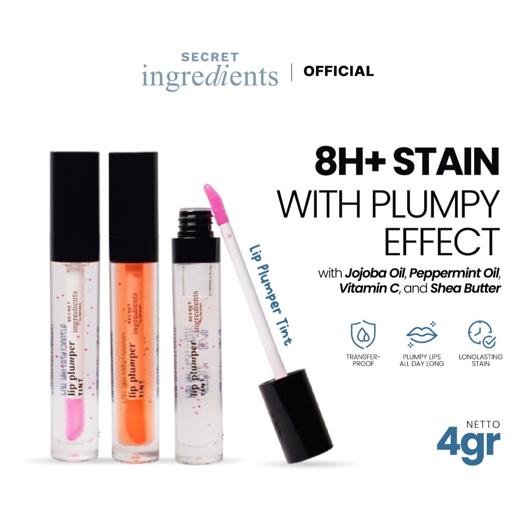 Secret Ingredients Juicy Plump Lip Tint Original Premium | Solusi Bibir Tipis Kering Pecah Hitam Kus