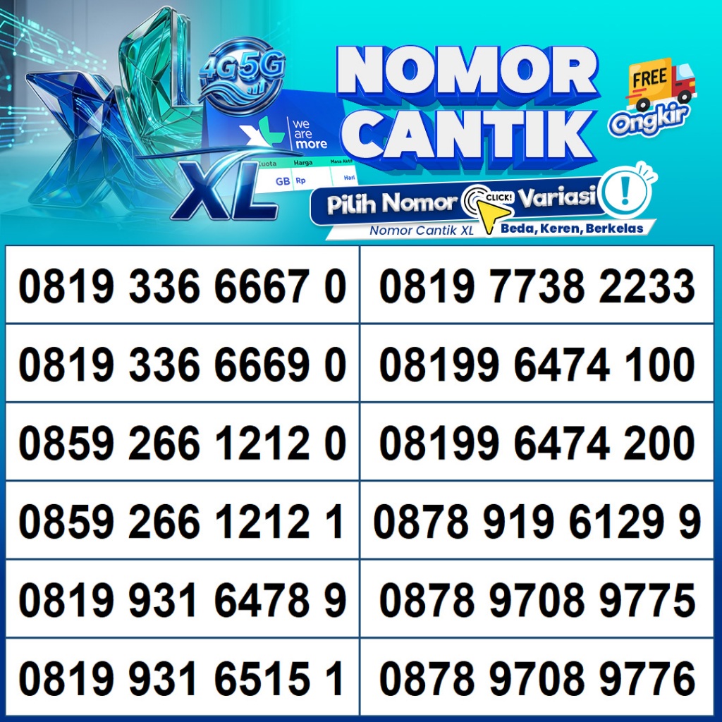Nomor Cantik XL Perdana 100.000- 350.000 Rb