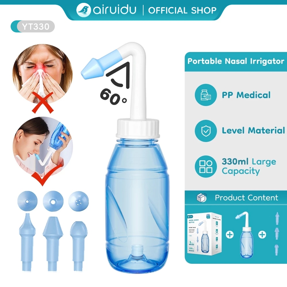 Airuidu YT330 Cuci Hidung Dewasa 330Ml Pembersih Hidung Bayi Portabel Detok Sinus Alergi Nose Rinse 