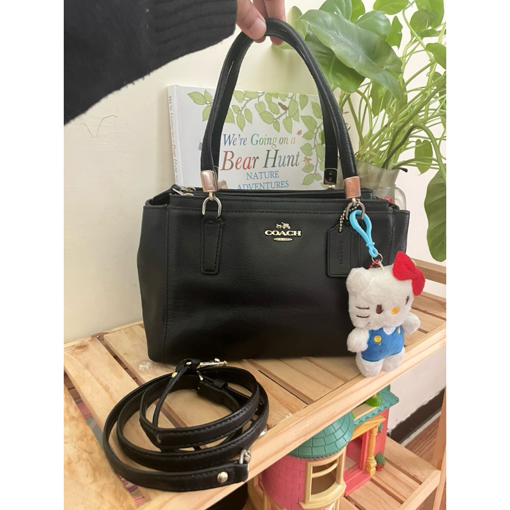 Coach Bag Kulit Asli Hitam Handbag Slingbag Shoulder bag Jinjing Mewah Tas Coc Pre-loved