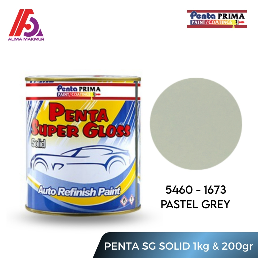 Penta Super Gloss 1673 Pastel Grey 1kg dan 200gram / Penta Pastel Grey / Cat Duco Abu / Penta Abu