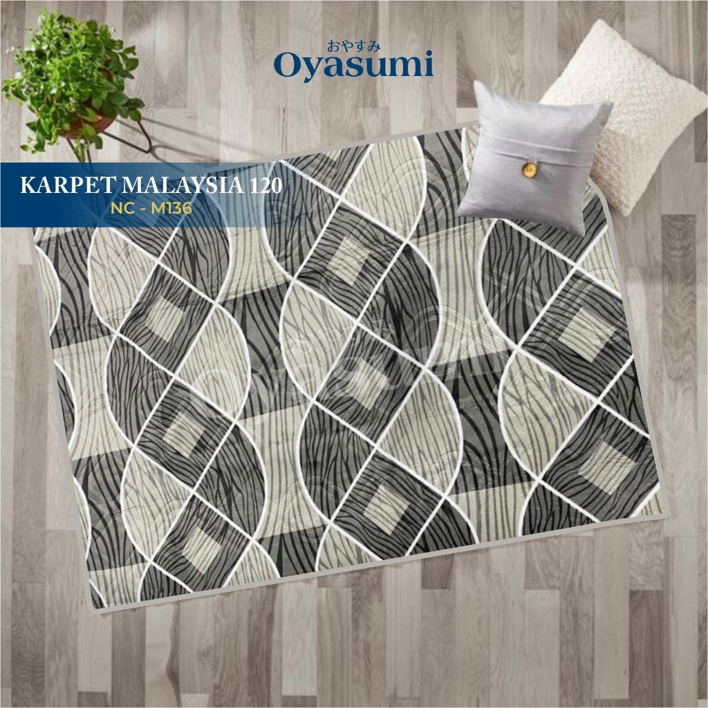 Karpet Malaysia Oyasumi 120x180 cm Karpet Ruang Tamu Minimalis Modern Karpet Import Premium Jumbo