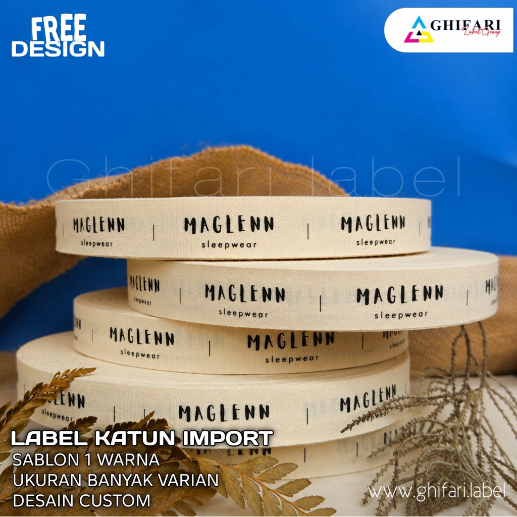 label katun 1 roll 20 Meter / label hijab Label Katun Baju Roll / Label Brand Clothing / Label Hijab