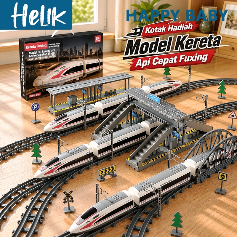Mainan Kereta Api Rel Panjang Mainan DIY Kereta Rel Listrik Anak