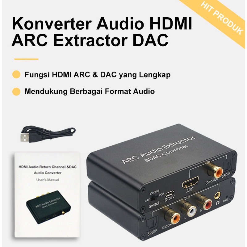 AVPRO AVQ095 HDMI ARC Audio Extractor to HDMI ARC Speaker / SPDIF Optical / RCA / 3.5mm