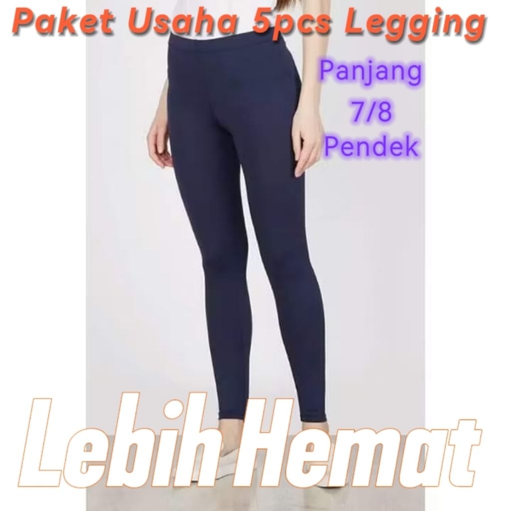 Paket Usaha 5pcs Legging Paket Hemat Celana Legging Tebal Halus dan Nyaman Dipakai