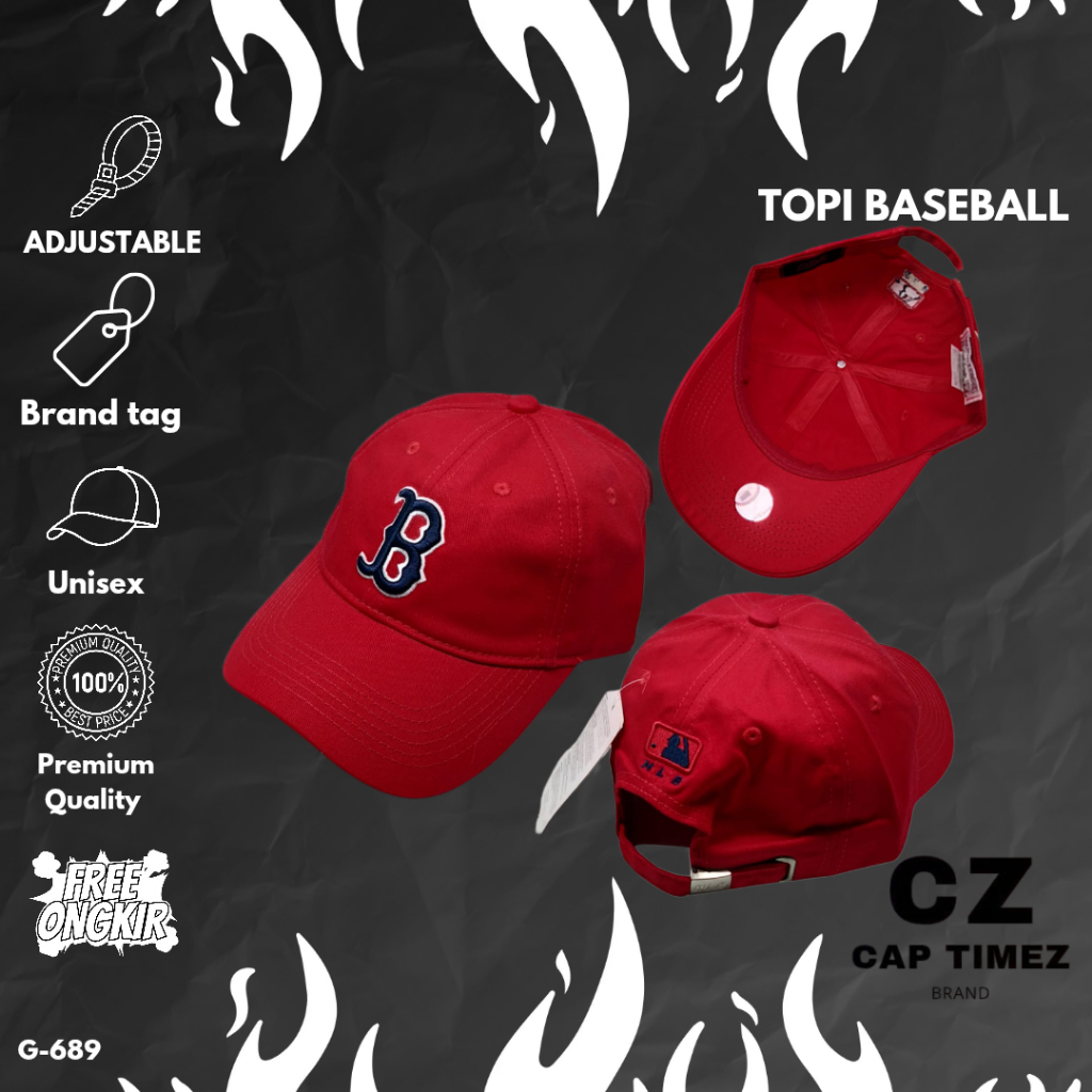 Topi Baseball Boston Vintage Red