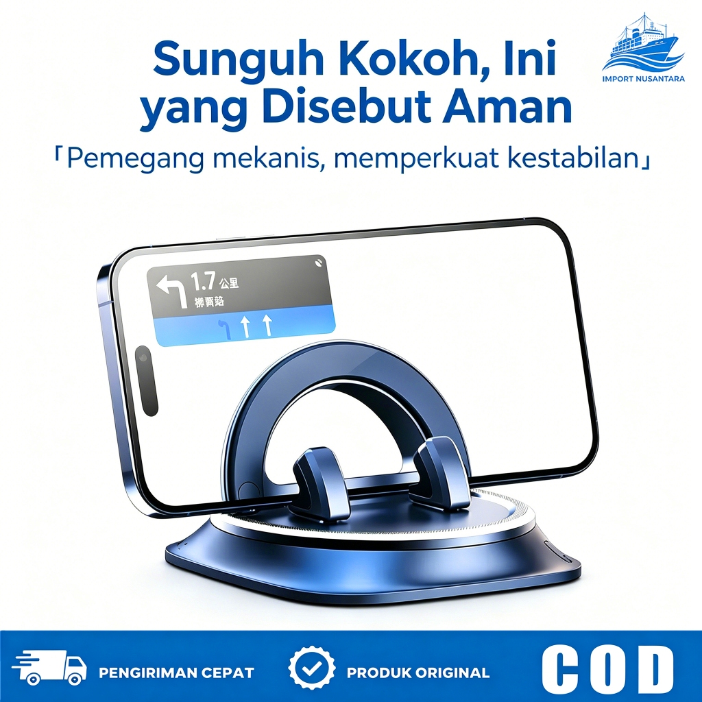 Dudukan hp mobil aman, sesuai dipakai pada dasbor mobil, lem perekat kuat, tidak mudah terlepas COD