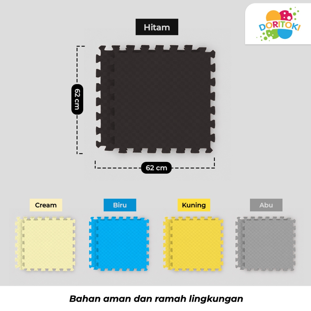 Matras 62x62cm TEBAL 20mm Evamat Matras Puzzle Karpet Puzzle Matras Alas Lantai Evamat Matras