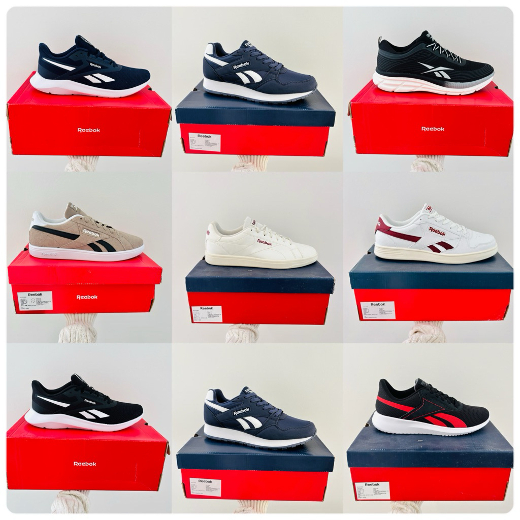 SALE Sepatu Olahraga Reebok Pria Black Grey Putih