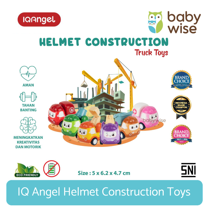 IQ Angel Helmet Construction Toys - Mainan Edukasi Truk Anak | Mainan Truck Anak | Mainan Mobil Ban 
