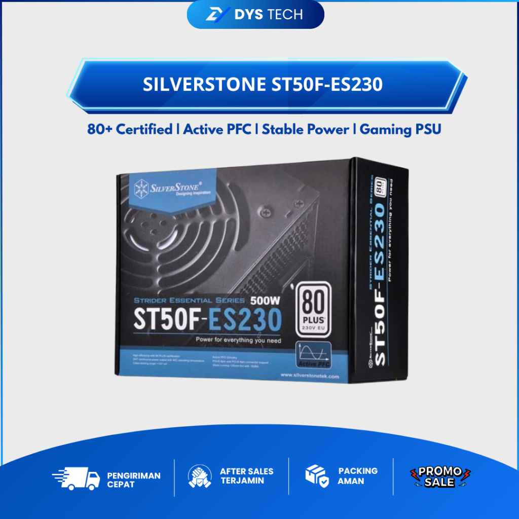 Power Supply Silverstone ST50F-ES230 500 Watt 80 Plus Gaming PSU Active PFC