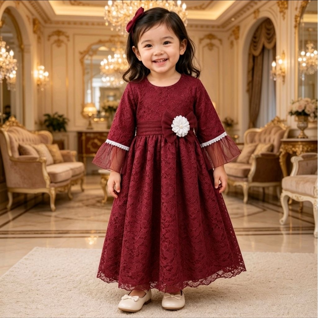 Baju Gamis Anak Perempuan Full Brokat