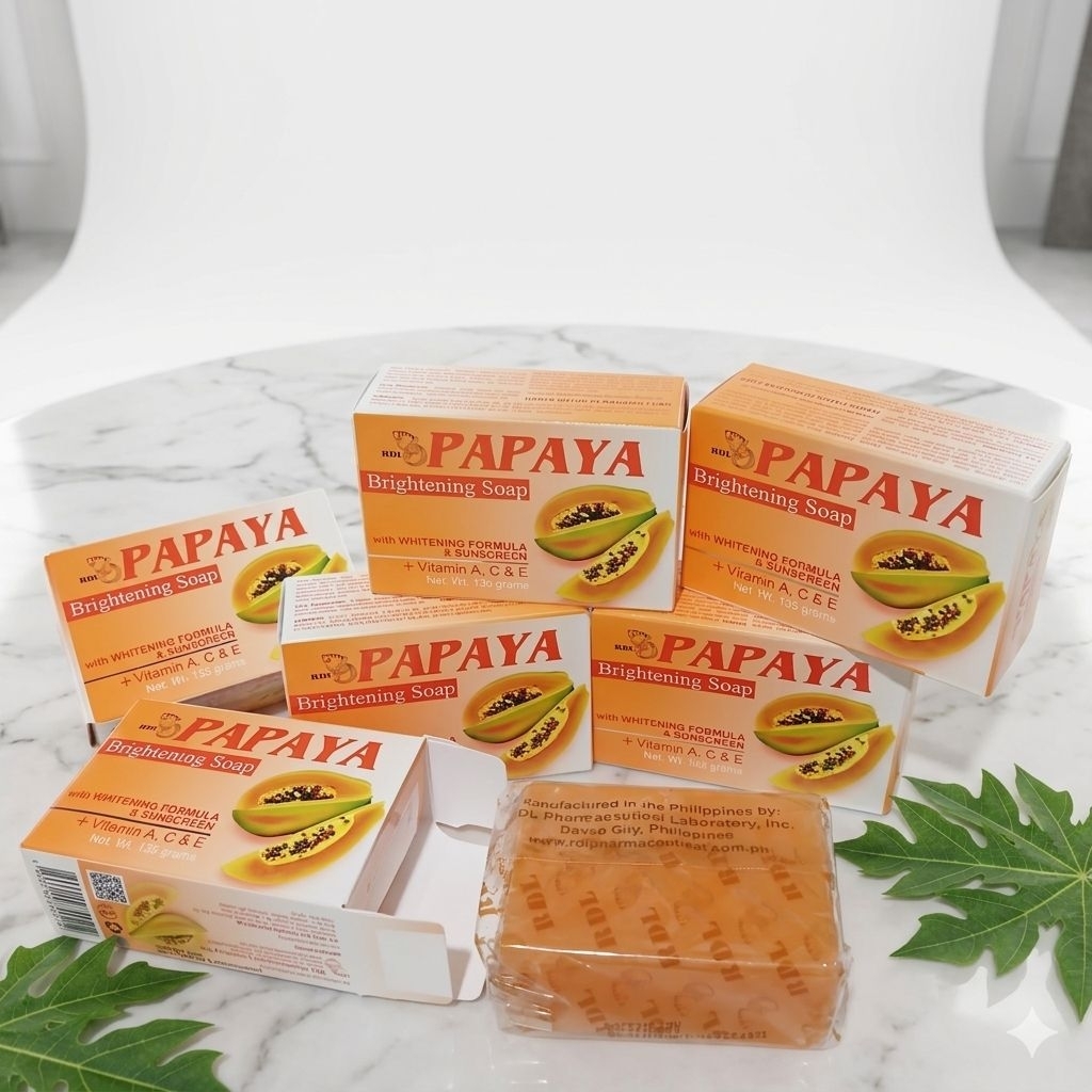 Grosir Hemat! 6 PCS / 12 PCS Sabun RDL Papaya Brightening Soap 135gr - Original BPOM