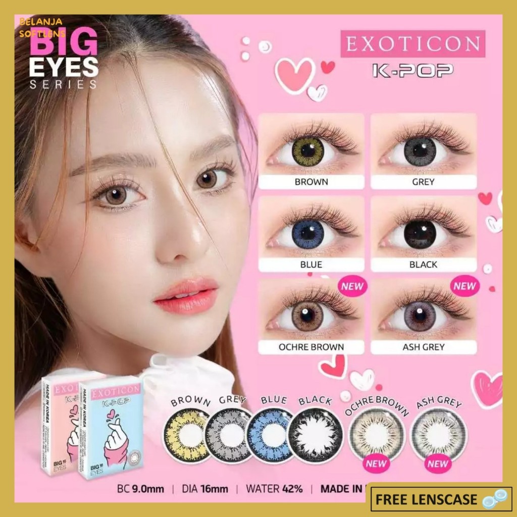 {BISA COD} SOFTLENS KPOP NORMAL & MINUS -0.50 SD -6.00 BIG EYES DIA 16MM BY EXOTICON K-POP