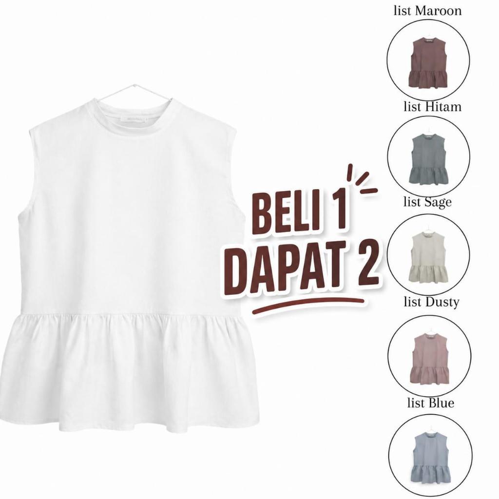 Vest Inner Wanita Katun Stripe Elegan Korea ( Buy 1 Get 2 ) Amora Inner Vest Knit Garis Tanpa Lengan