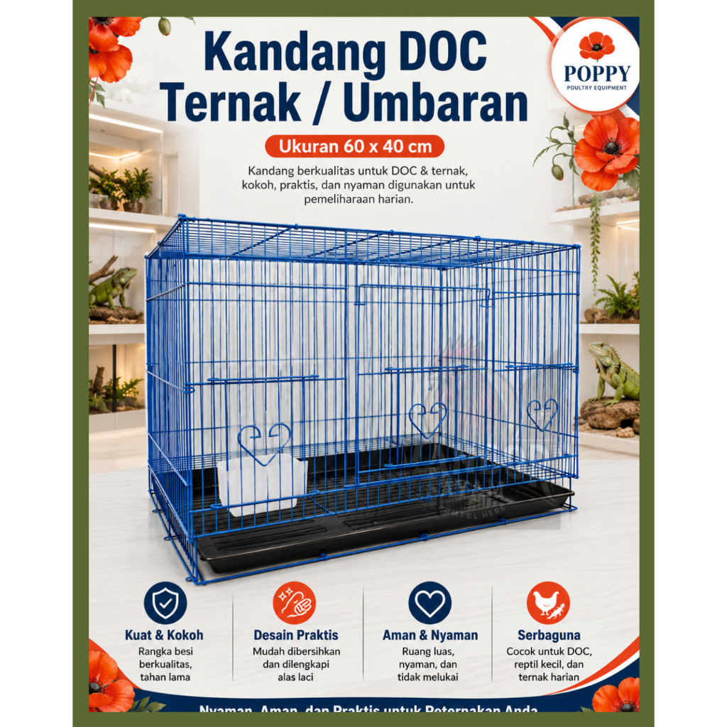 Kandang / Sangkar Ukuran 60x40 - Cocok untuk D.O.C, Pullet, Breeding Dan Ombyokan