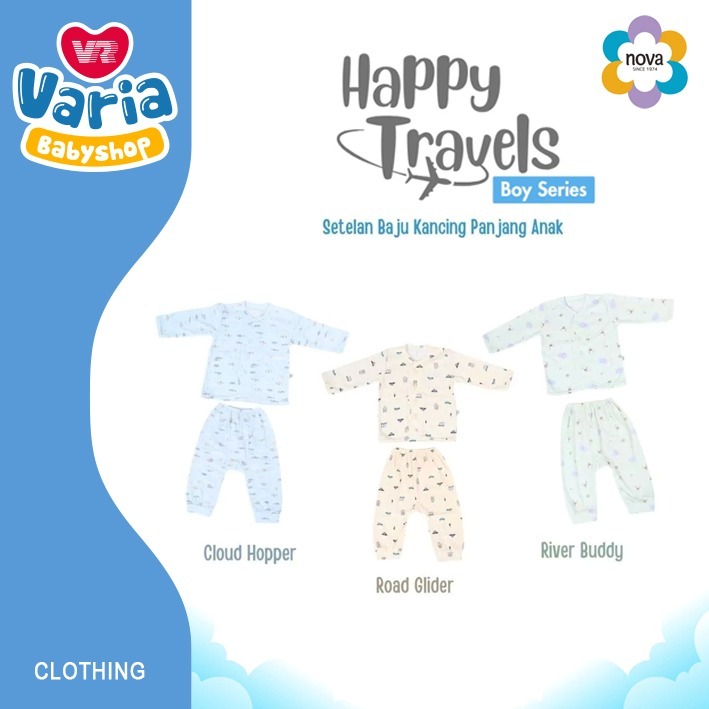 Nova Baju Panjang Celana Panjang Kancing Depan / Setelan Panjang Anak  / Baju Tidur Anak / Piyama An