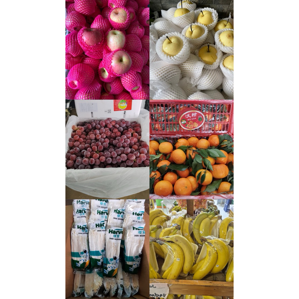 (INSTAN - COD) Aneka buah-buahan. Apel fuji / Pear century / Anggur aussie / Jeruk wogan baby / Pisa